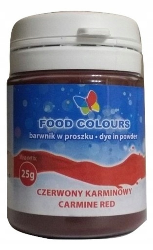 BARWNIK SPOŻYWCZY W PROSZKU CZERWONY KARMINOWY 25g