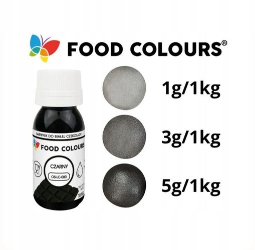 Barwnik Spożywczy Olejowy DO CZEKOLADY i mas tłustych 18ml CZARNY