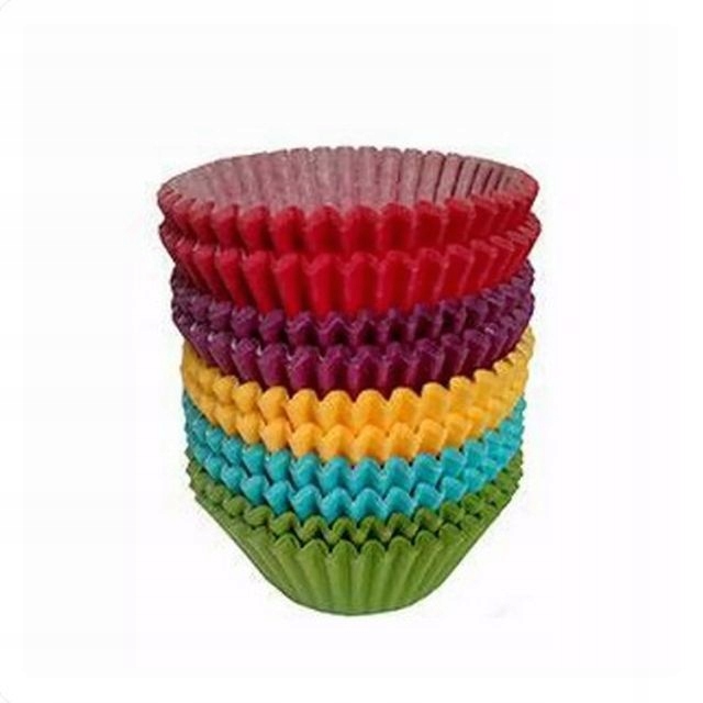 FOREMKI PAPILOTKI do muffinek zestaw 5 kolorów 50x35 mm 100 szt