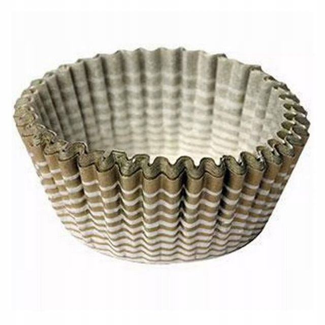 FOREMKI PAPILOTKI do muffinek białe w złote paski 53x32mm 100 szt