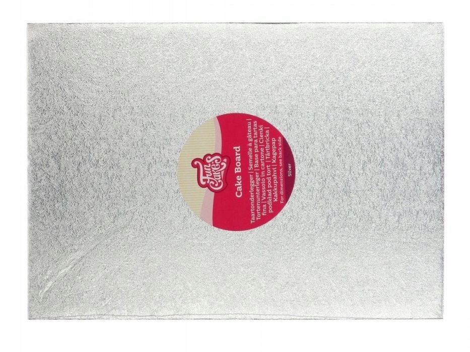 PODKŁAD POD TORT GRUBY srebrny FunCakes 12mm 40,5 x 30,5 cm - 1szt.