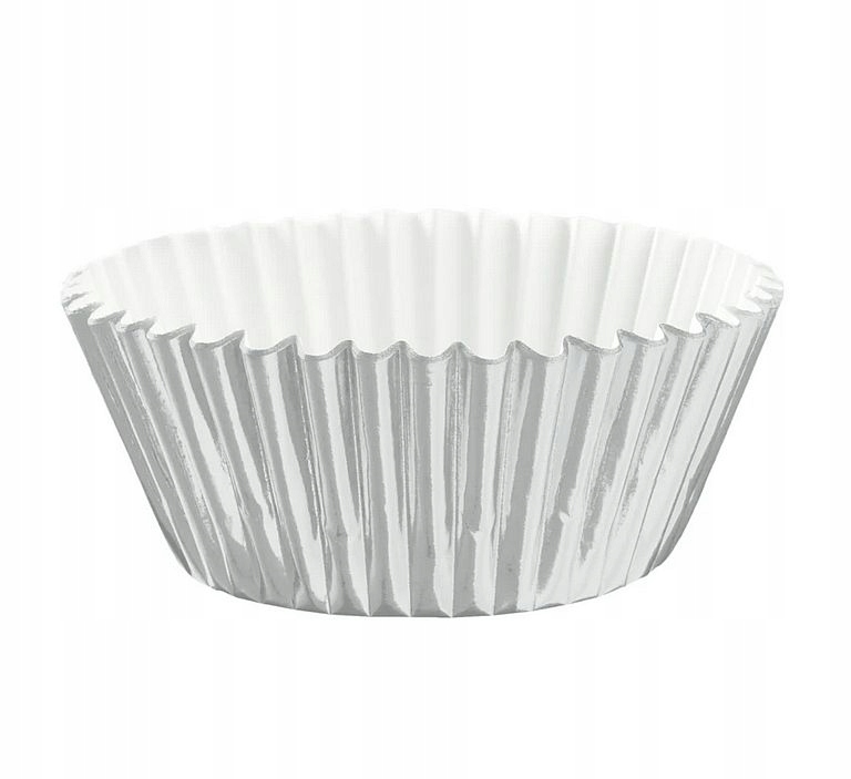 PAPILOTKI FOREMKI do babeczek srebrne 5x3cm 100szt