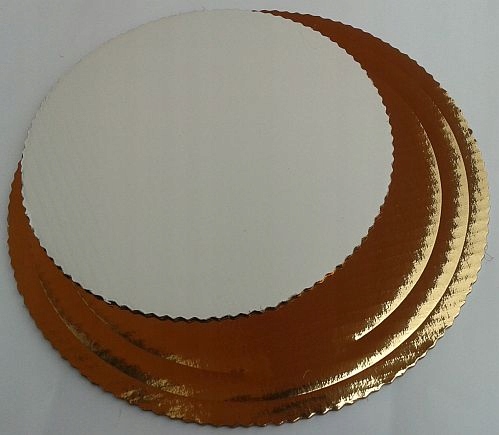 PODKŁAD POD TORT CIASTO - Tektura Falista - 28 cm Złoty T 1szt
