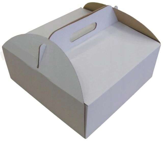 KARTON PUDEŁKO NA TORT BIAŁY Z UCHWYTEM 35x35x15cm