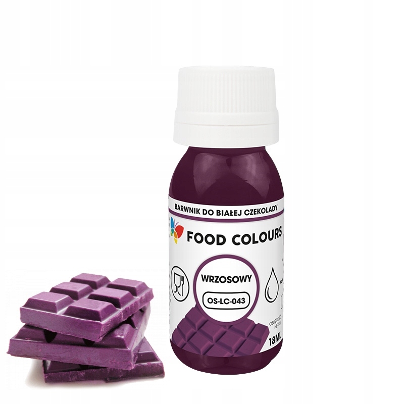 Barwnik Spożywczy Olejowy DO CZEKOLADY i mas tłustych 18ml FIOLETOWY WRZOS