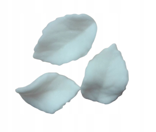 OZDOBNE LIŚCIE CUKROWE 3 cm białe 10szt