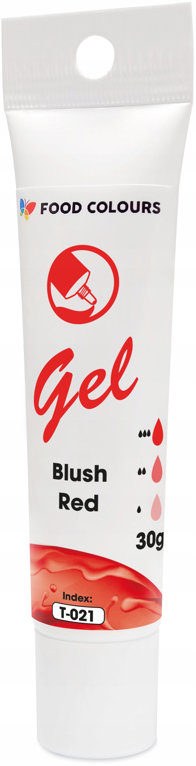 BARWNIK SPOŻYWCZY W ŻELU - T-021 Blush Red Pastelowy Czerwony 30g