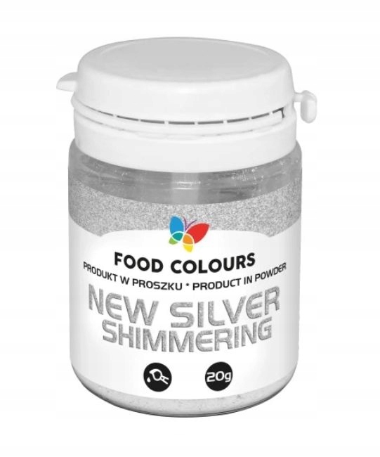 BARWNIK SPOŻYWCZY W PROSZKU Brokatowy Shimmering SREBRO 20g