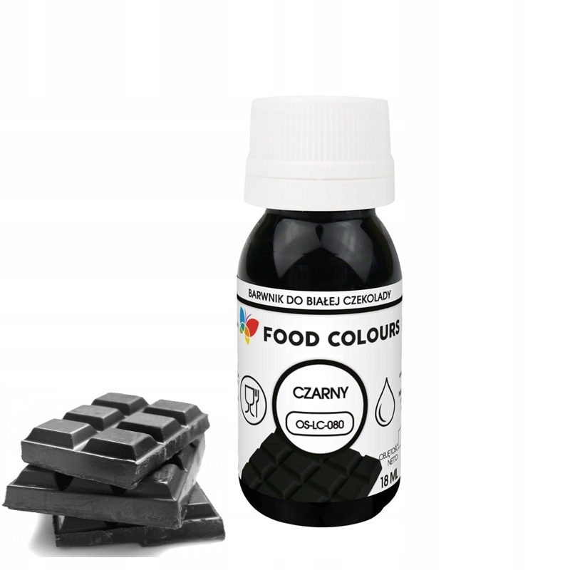 Barwnik Spożywczy Olejowy DO CZEKOLADY i mas tłustych 18ml CZARNY