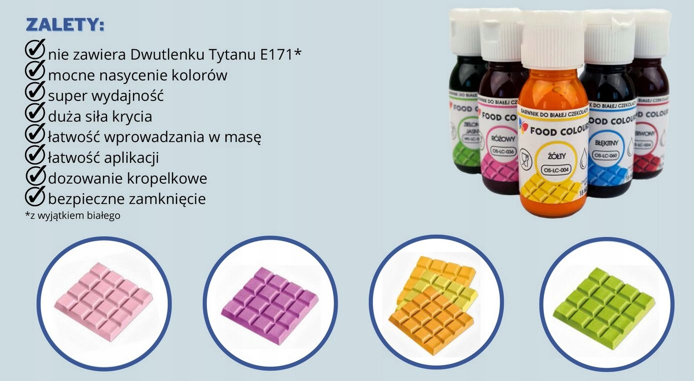 Barwnik Spożywczy Olejowy DO CZEKOLADY i mas tłustych 18ml PUDROWY RÓŻ