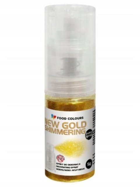 BARWNIK SPOŻYWCZY PYŁEK PERŁOWY Z POMPKĄ Shimmering Gold Złoto 5g