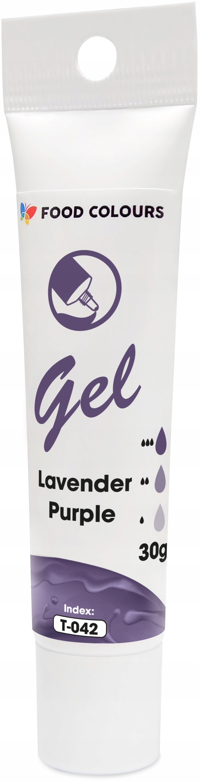 BARWNIK SPOŻYWCZY W ŻELU T-042 Lavender Purple Fioletowy Lawendowy 30g