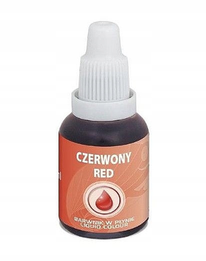 BARWNIK SPOŻYWCZY W PŁYNIE Jadalny Food Colours CZERWONY 20ml