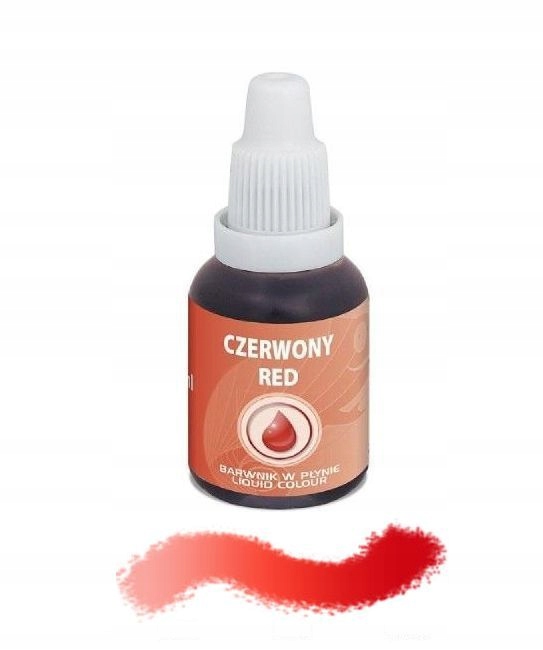 BARWNIK SPOŻYWCZY W PŁYNIE Jadalny Food Colours CZERWONY 20ml
