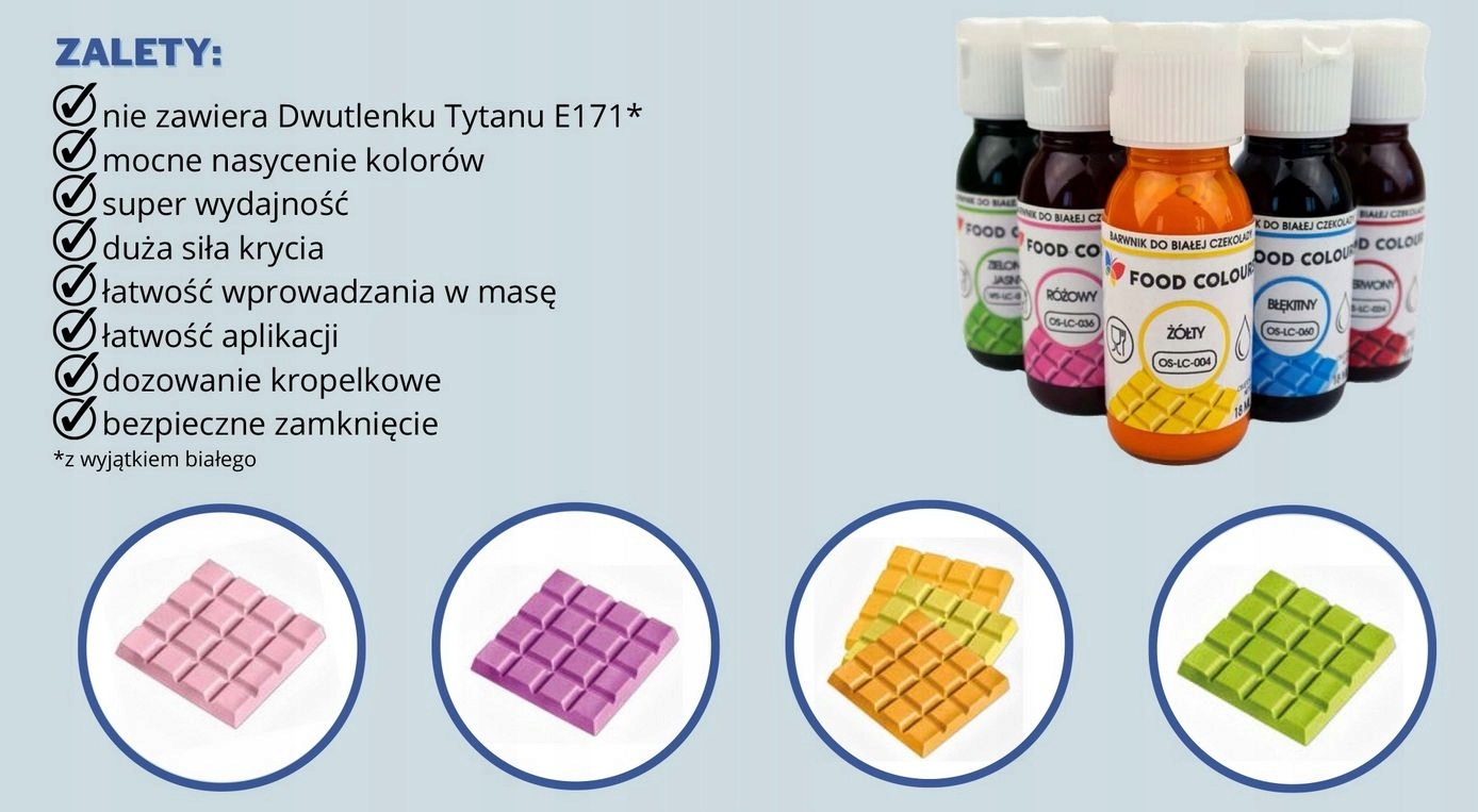Barwnik Spożywczy Olejowy DO CZEKOLADY i mas tłustych 18ml Zielony Ciemny