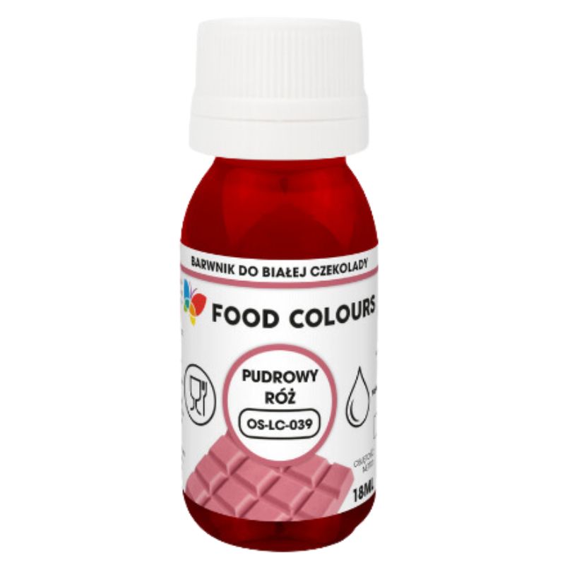 Barwnik Spożywczy Olejowy DO CZEKOLADY i mas tłustych 18ml PUDROWY RÓŻ