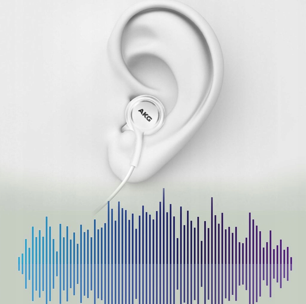 Słuchawki przewodowe dokanałowe Samsung AKG Type-C BIAŁE, mega BASS