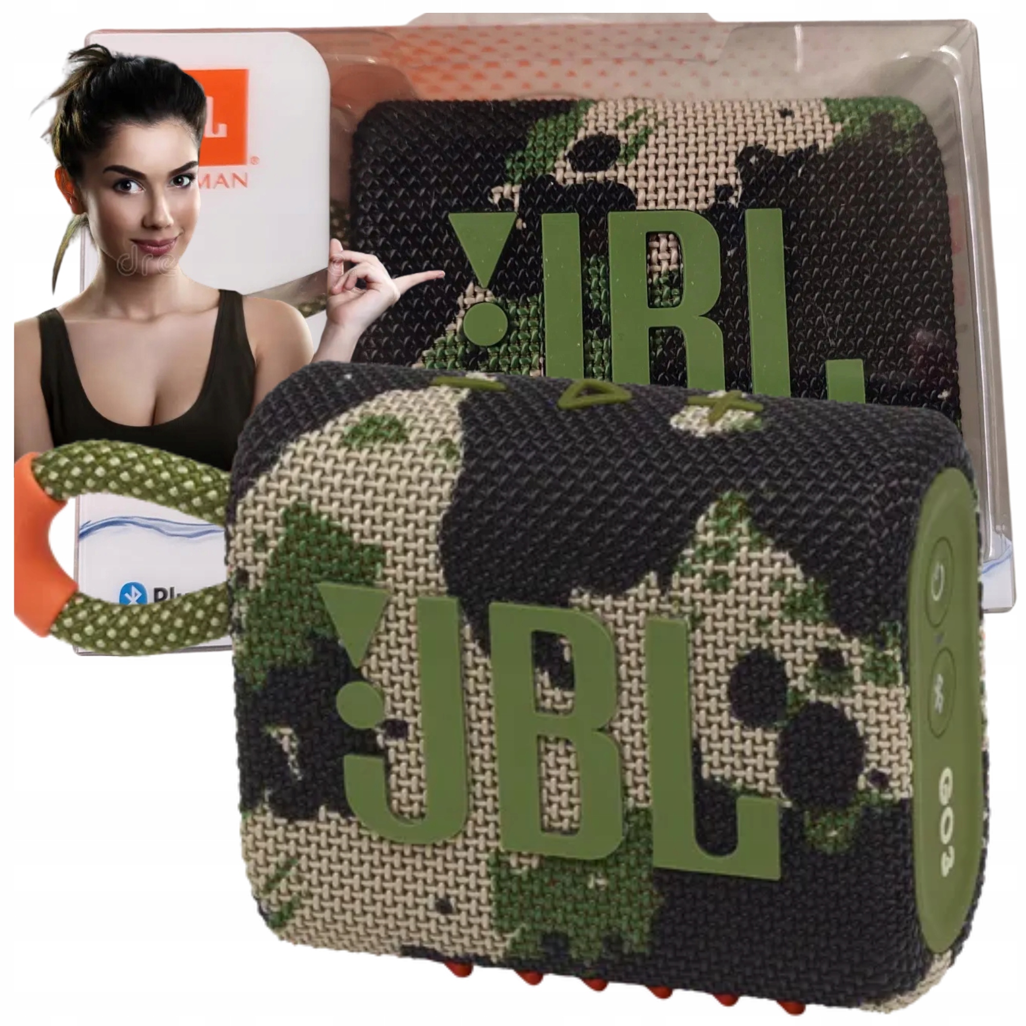 Oryginalny Głośnik przenośny JBL GO 3 moro 4,2 W Hit