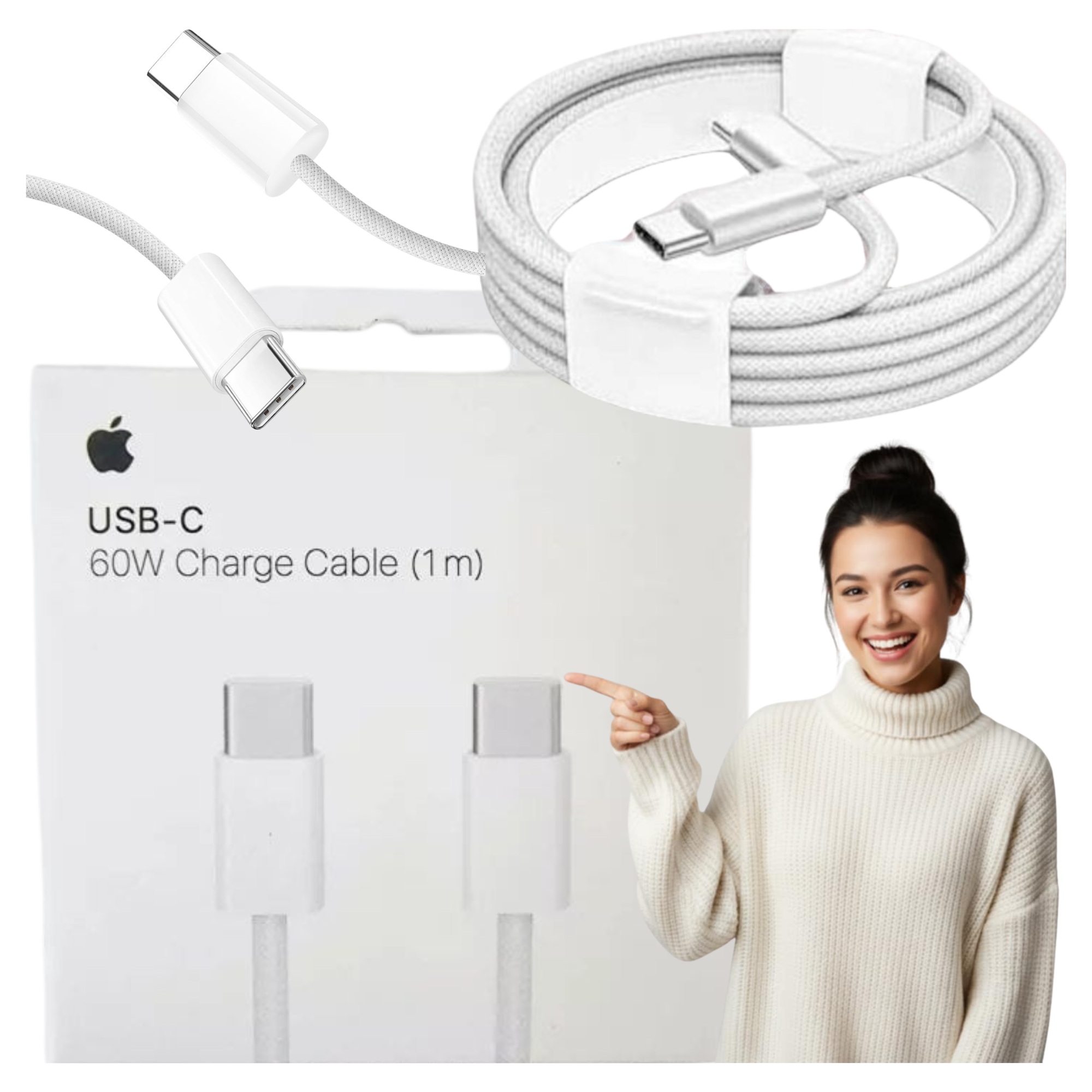 Oryginalny przewód  Apple USB-C - C 60W 1M MacBook iPad iPhone AirPods