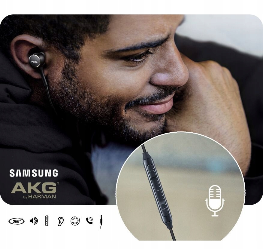 Oryginalne Słuchawki Samsung by AKG l USB-C Typ C Czarne