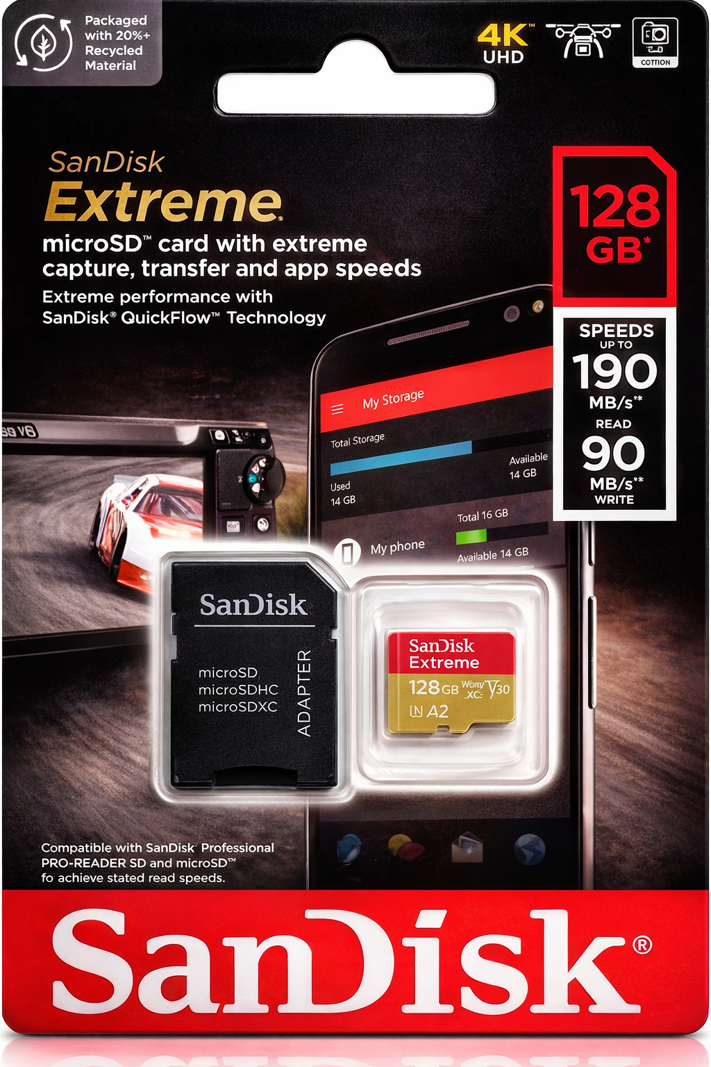 Karta Pamięci SanDisk Extreme 128GB microSD + Adapter SD