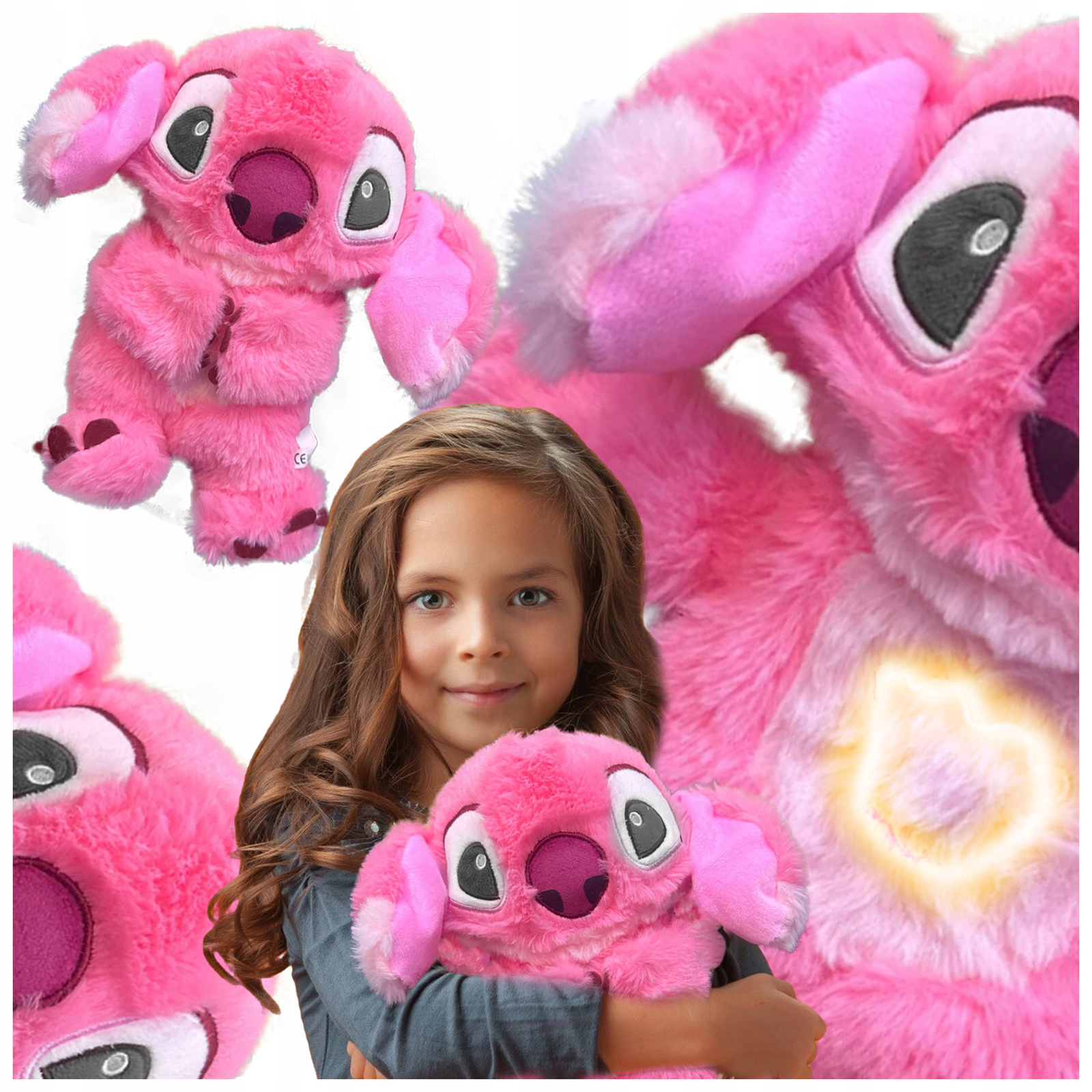 Stitch Różowy -Miś Oddychający,Uspokajający