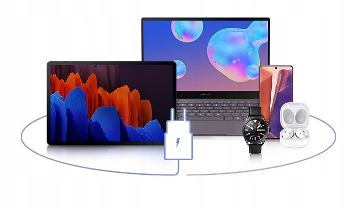 Ładowarka sieciowa Samsung 845 USB typ C 45W + kabel Oryginał BIAŁA Hit