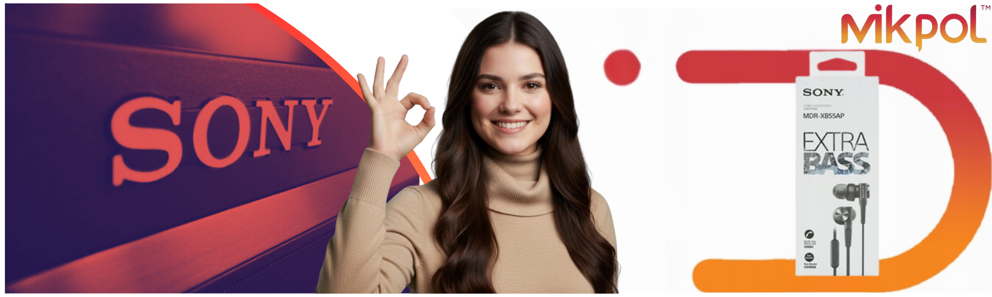 ORYGINALNE SŁUCHAWKI PRZEWODOWE SONY MDR-XB55AP EXTRA BASS