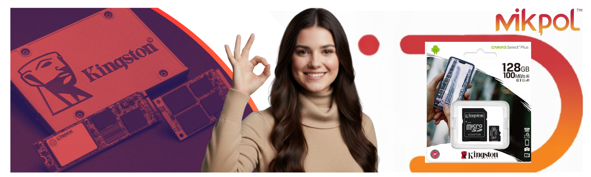 Karta pamięci 128GB Micro SD KINGSTON SDCS2 C10 V10 A1 100Mb/s Adapter
