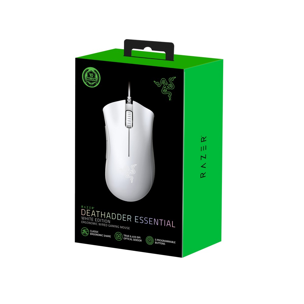 Oryginalna myszka gamingowa Razer DeathAdder Essential Biała