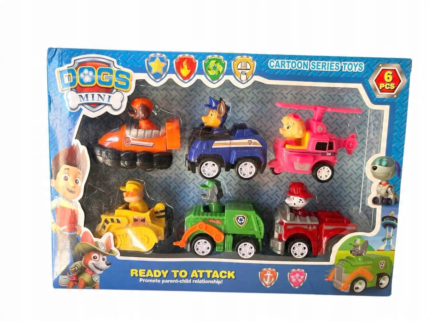 FIGURKI/POJAZDY PSI PATROL ZESTAW 6 FIGUREK Mega