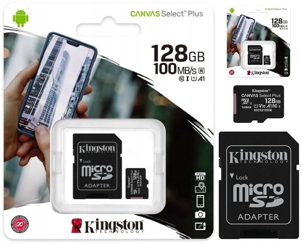 Karta pamięci 128GB Micro SD KINGSTON SDCS2 C10 V10 A1 100Mb/s Adapter
