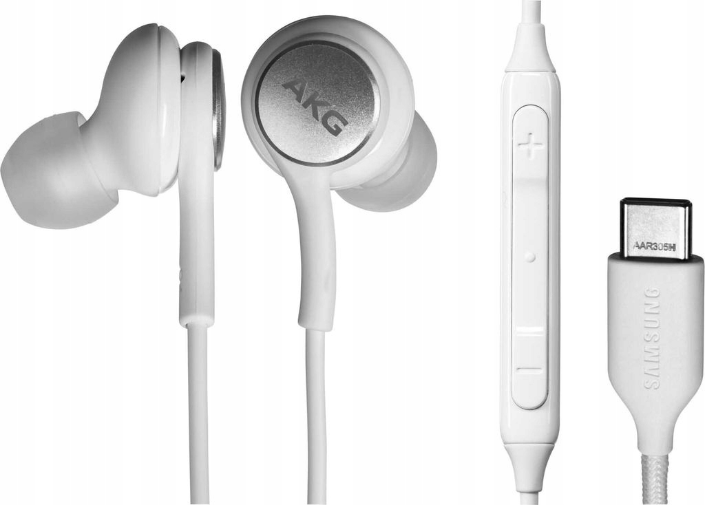Słuchawki przewodowe dokanałowe Samsung AKG Type-C BIAŁE, mega BASS
