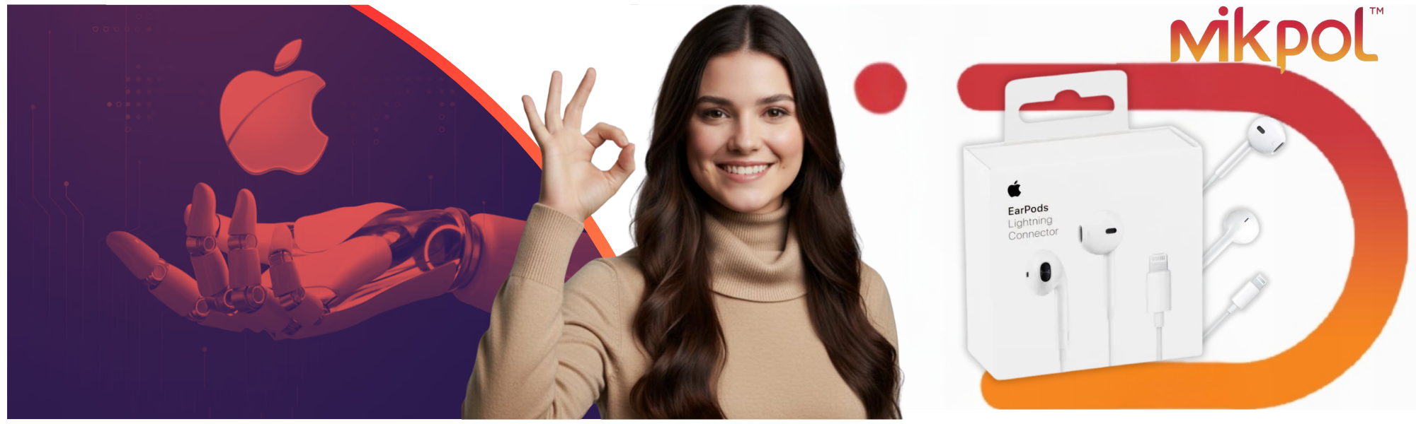 Oryginalne Słuchawki APPLE EarPods ZŁĄCZE LIGHTNING MWTY3ZM/A