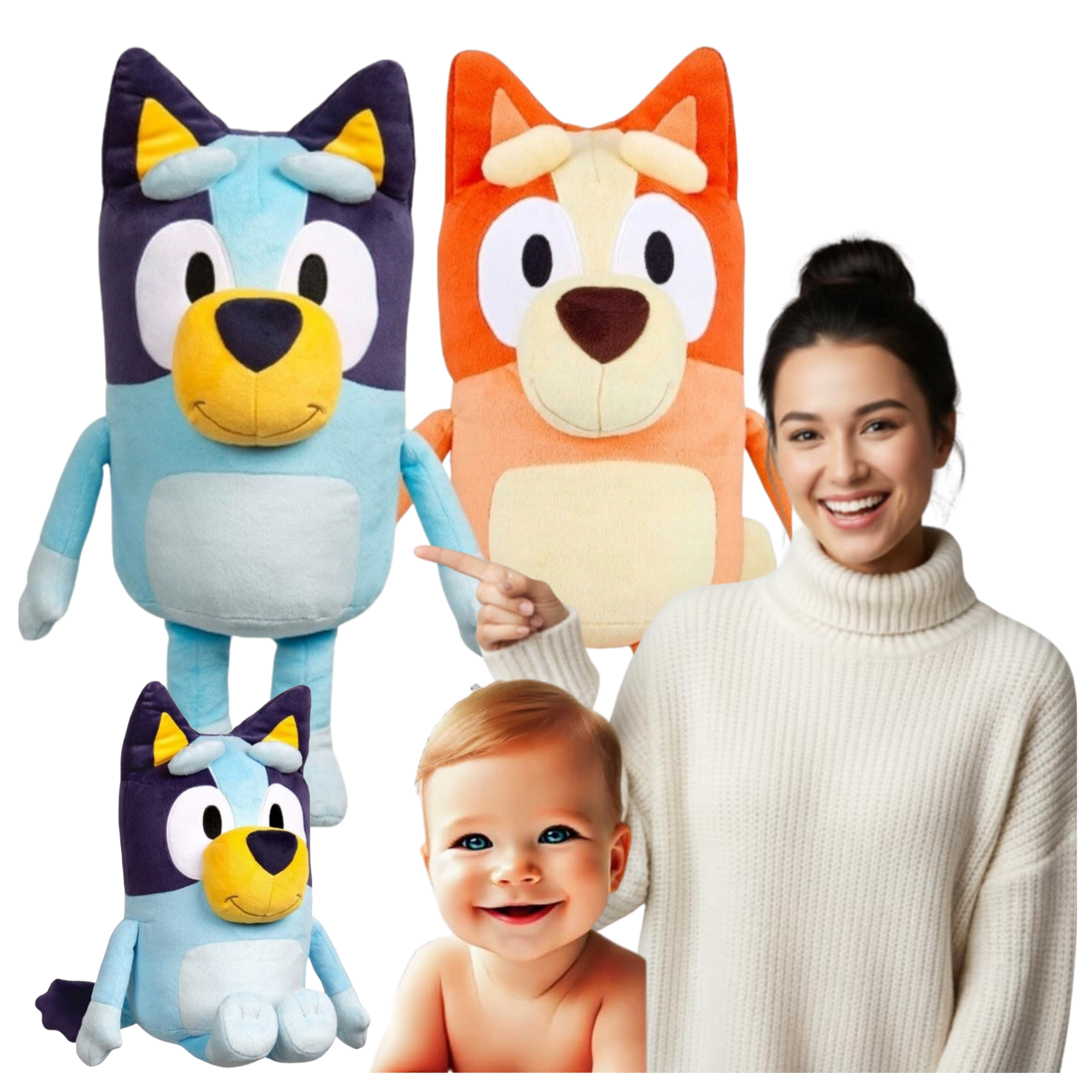 ZESTAW MASKOTEK BLUEY & BINGO 25 CM