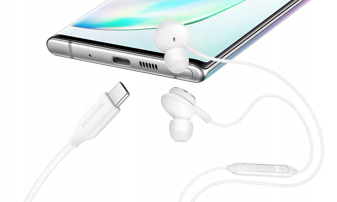 Słuchawki przewodowe dokanałowe Samsung AKG Type-C BIAŁE, mega BASS