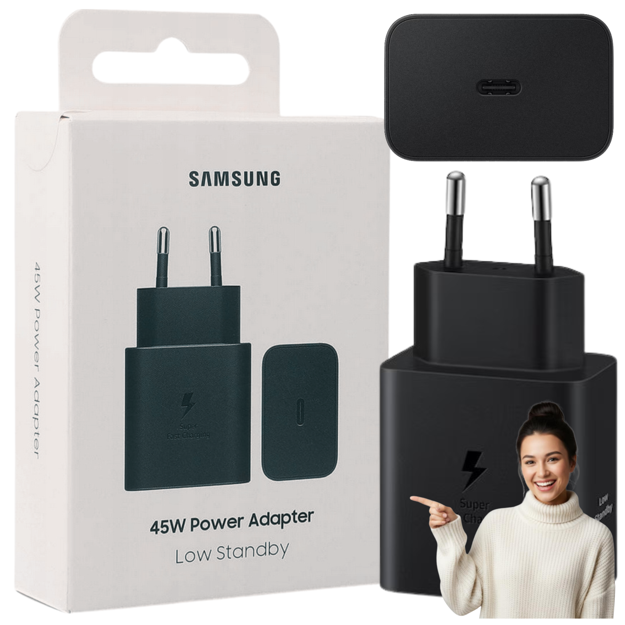 Oryginalna Ładowarka sieciowa SAMSUNG  45W EP-T4511 (C - C) Super FAST