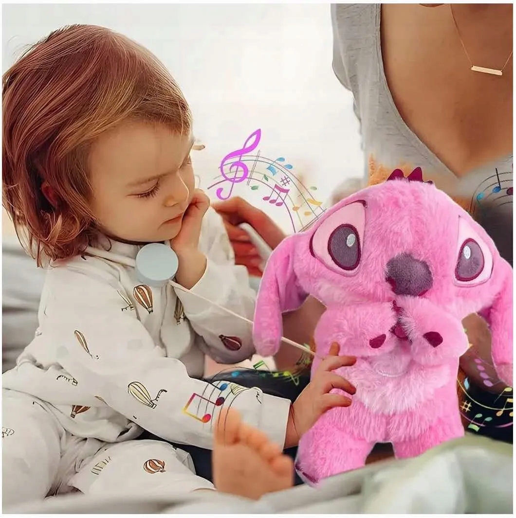 Stitch Różowy -Miś Oddychający,Uspokajający