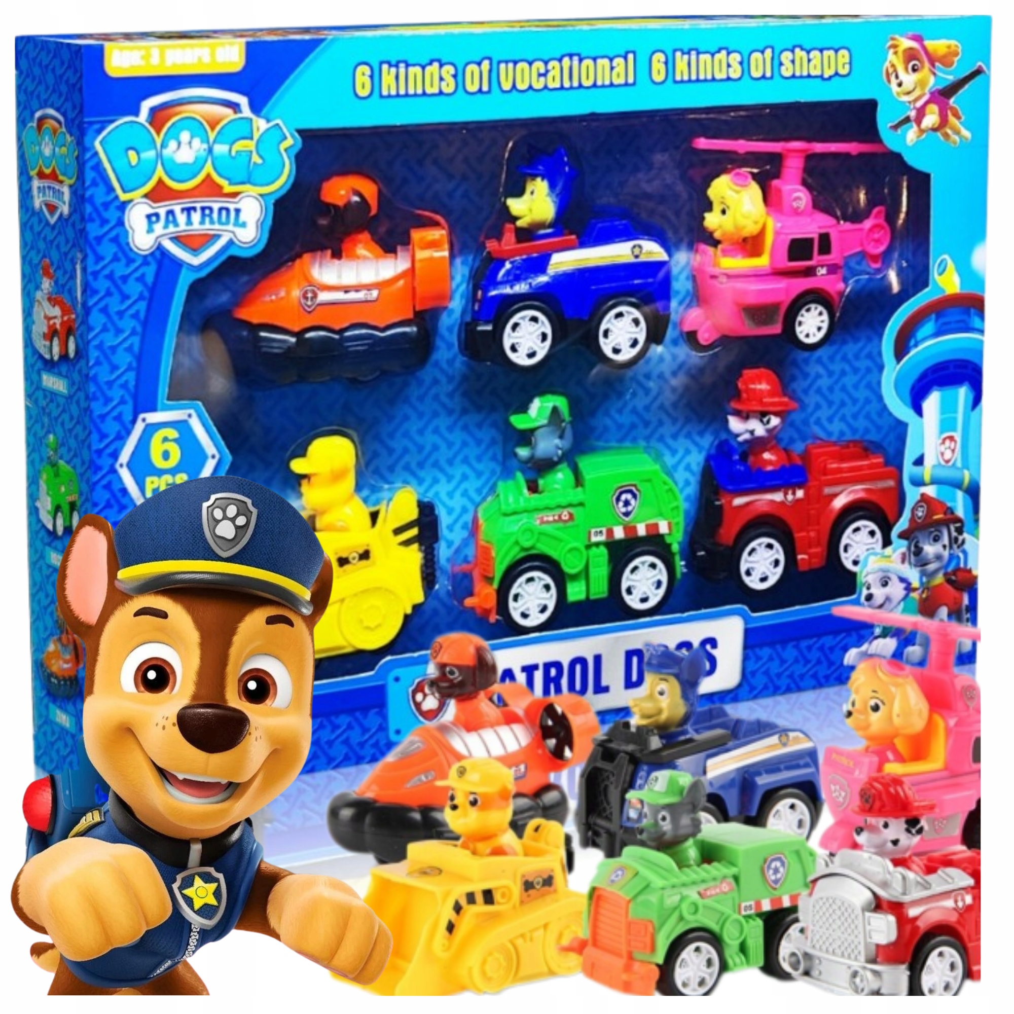 FIGURKI/POJAZDY PSI PATROL ZESTAW 6 FIGUREK Mega