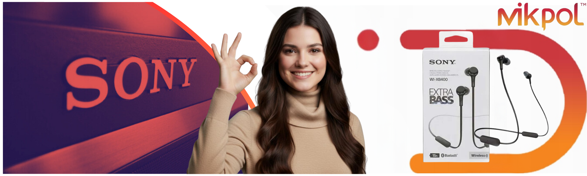 Słuchawki bezprzewodowe dokanałowe Sony WI-XB400 Mega BASS