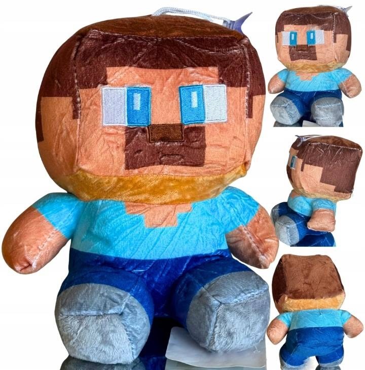 PLUSZOWA MASKOTKA MINECRAFT STEVE DIAMENTOWY 20 CM