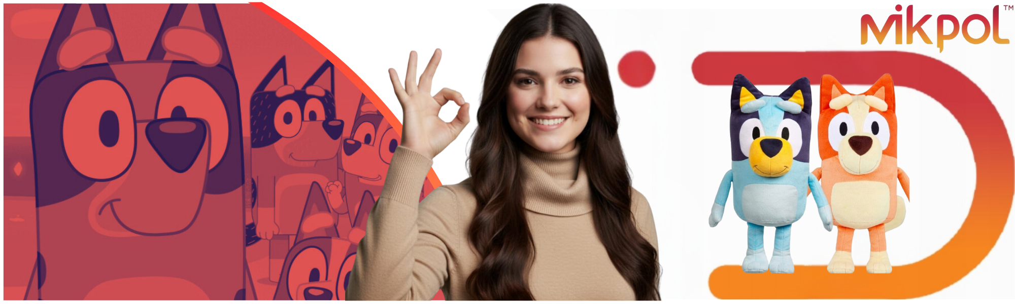 ZESTAW MASKOTEK BLUEY & BINGO 25 CM