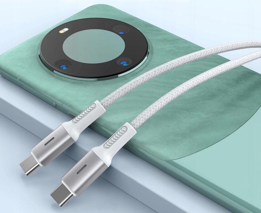 Kabel Korgy USB typ C - USB typ C 1,2 m biały