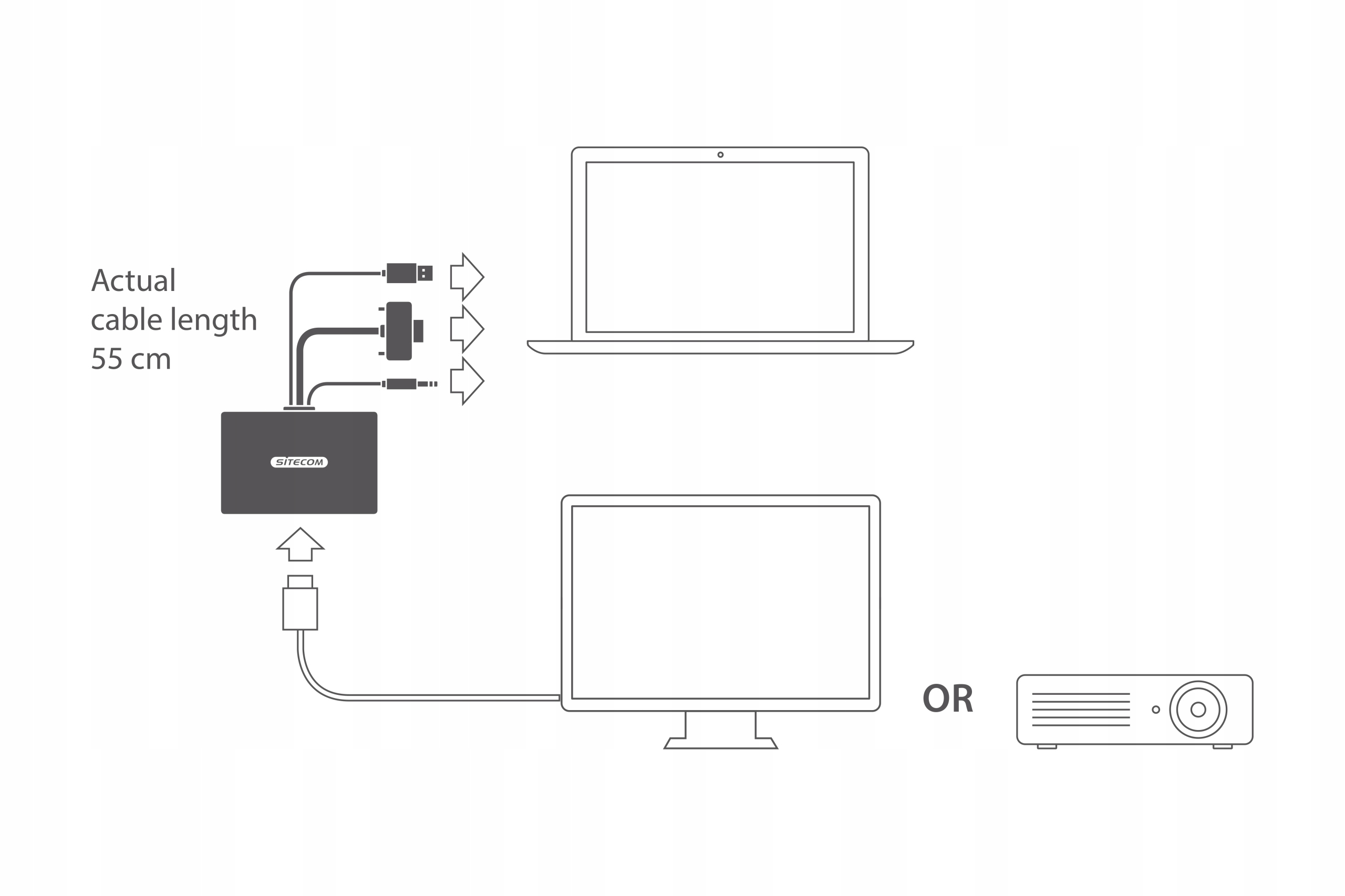 Sitecom CN-352 przejściówka VGA HDMI + USB 2.0 + 3.5 mm Czarny