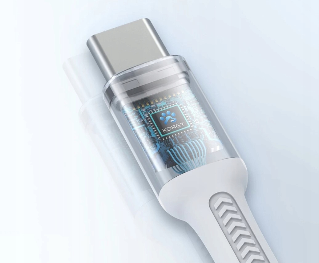 Kabel Korgy USB typ C - USB typ C 1,2 m biały