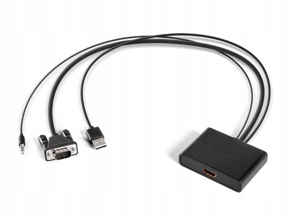Sitecom CN-352 przejściówka VGA HDMI + USB 2.0 + 3.5 mm Czarny