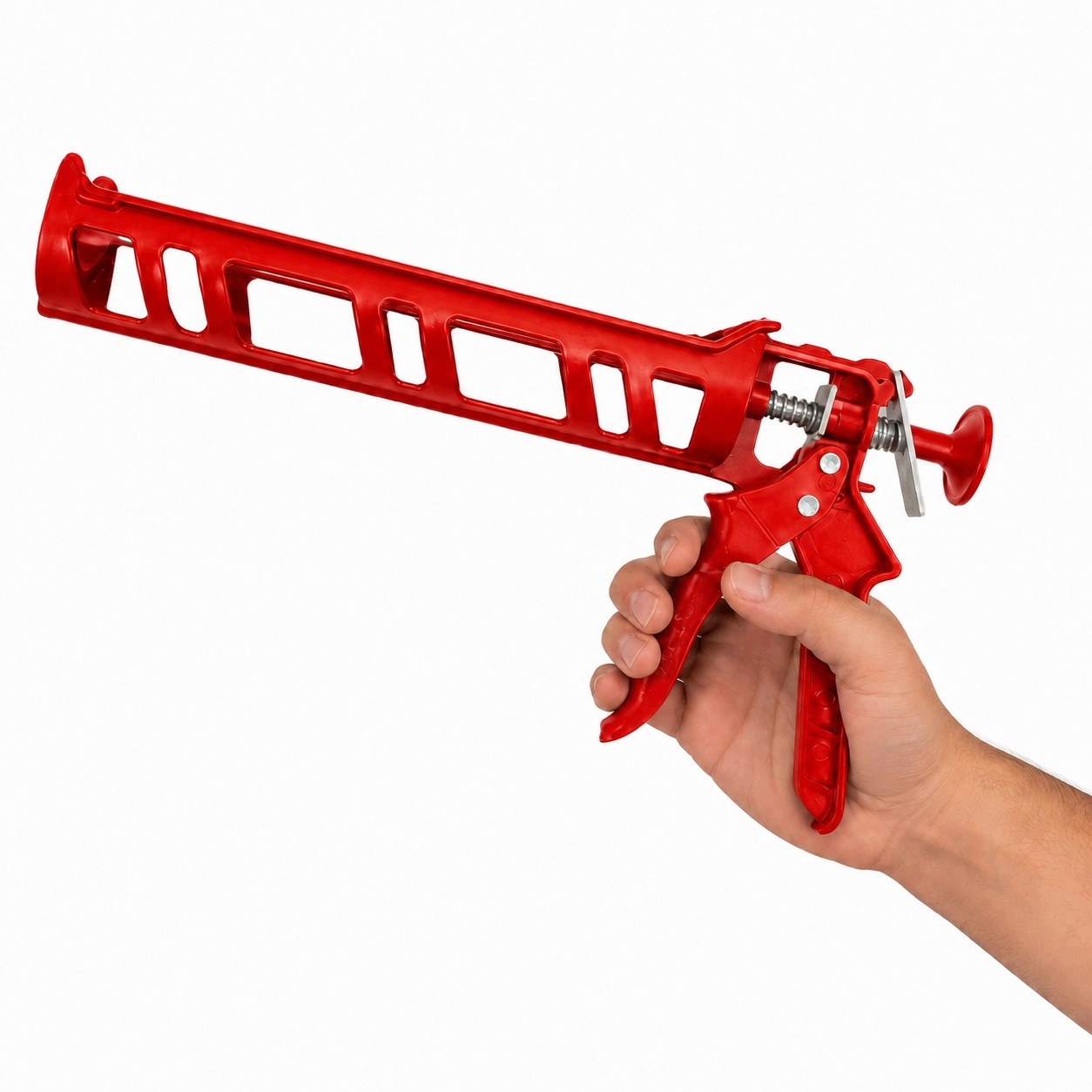 Pistolet do silikonu, akrylu i kleju 300–310 ml – czerwony