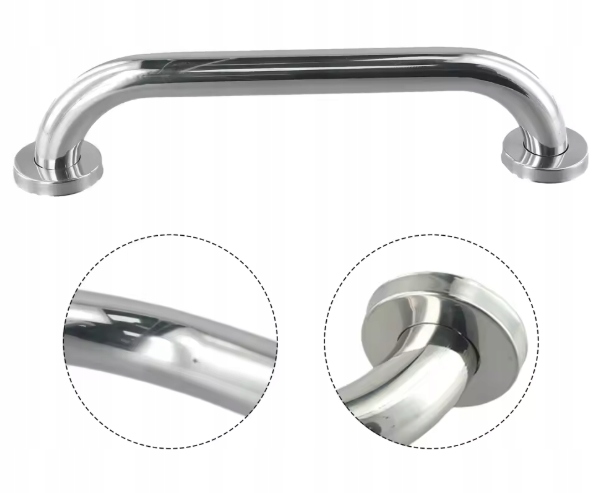 Uchwyt łazienkowy INOX 20 cm – poręcz z zestawem montażowym