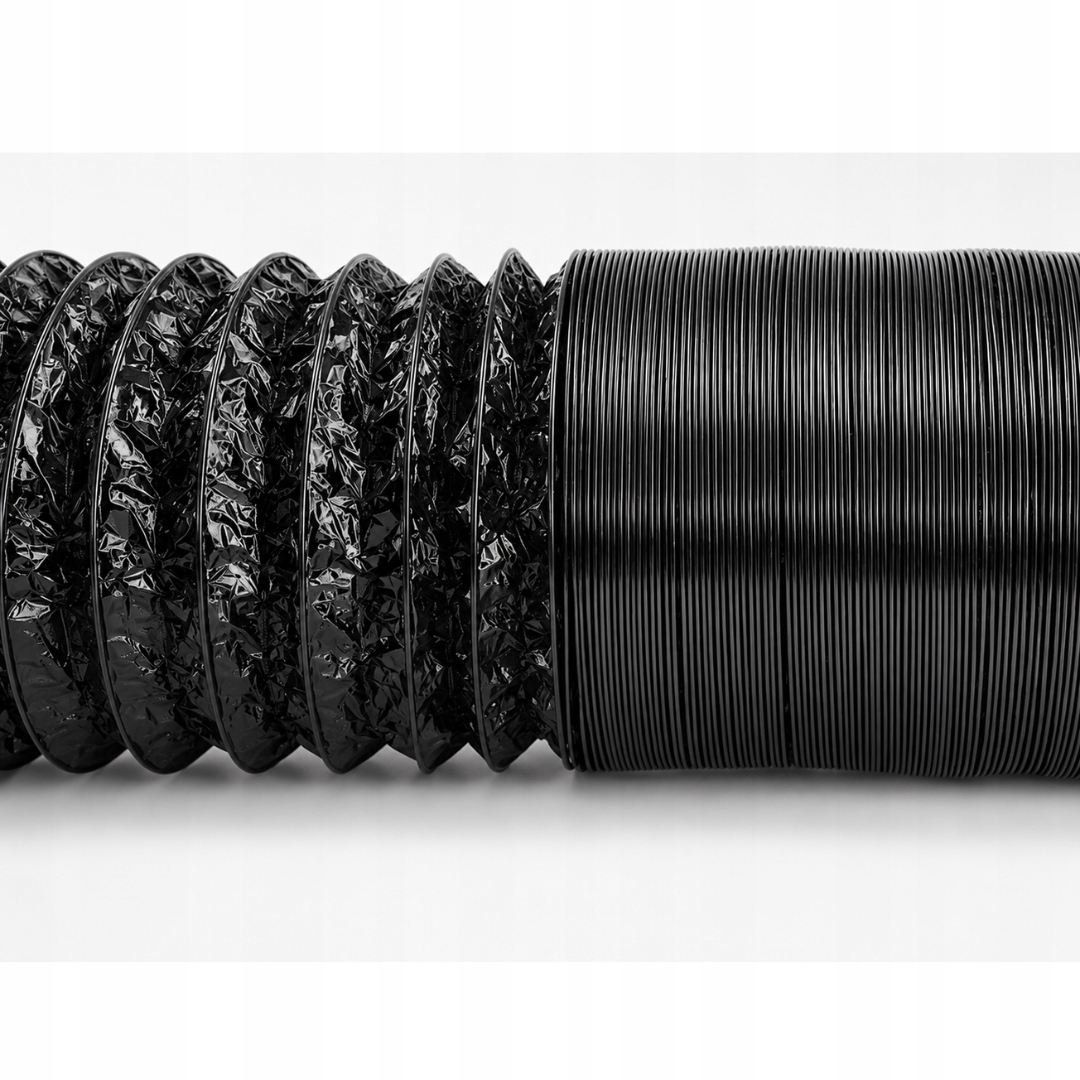 Rura wentylacyjna elastyczna 10 m, czarna, 100 mm, aluminium/PVC