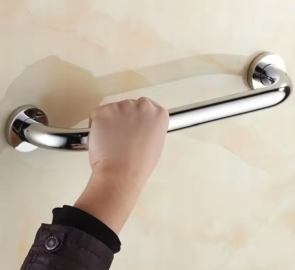 Uchwyt łazienkowy INOX 20 cm – poręcz z zestawem montażowym